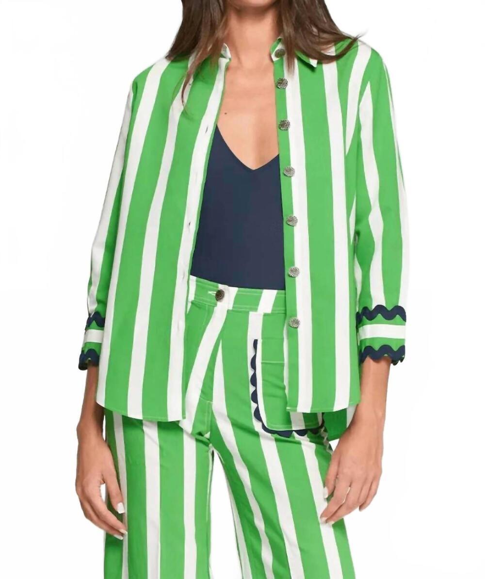 NEW VILAGALLO striped shirt in green